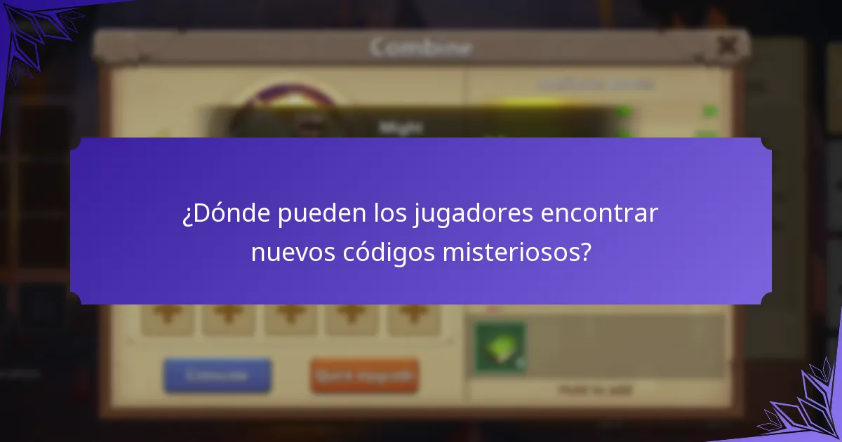 ¿Dónde pueden los jugadores encontrar nuevos códigos misteriosos?