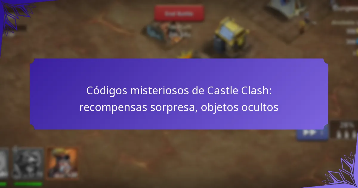 Códigos misteriosos de Castle Clash: recompensas sorpresa, objetos ocultos
