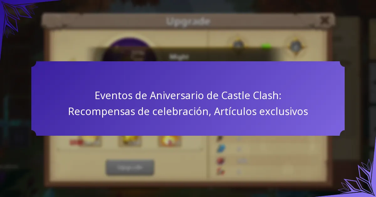 Eventos de Aniversario de Castle Clash: Recompensas de celebración, Artículos exclusivos