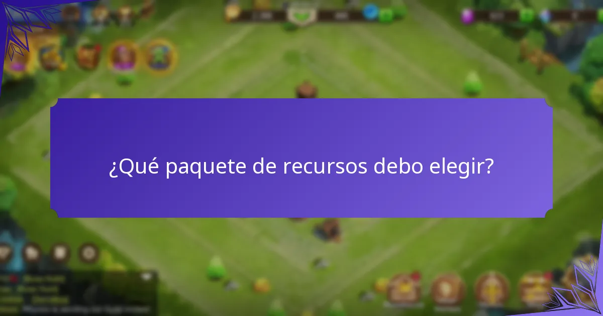 ¿Cómo puedo comprar paquetes de recursos en Castle Clash?